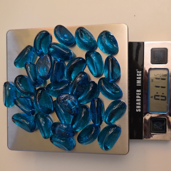 Blue Glass Stones 11-5/8 oz Decorative Fish Tank Vase Fillers - #15 - Picture 2 of 5